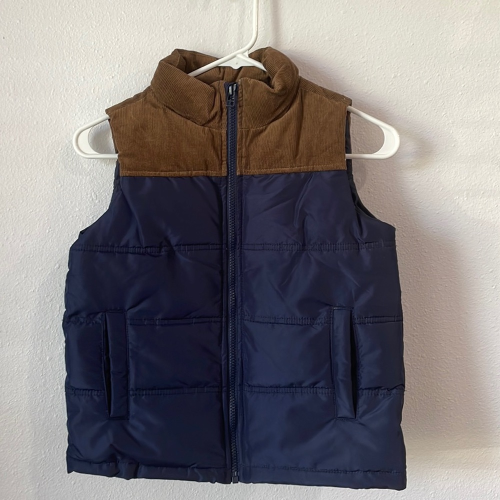 Crazy 8  Blue Brown Puffer Vest Jacket